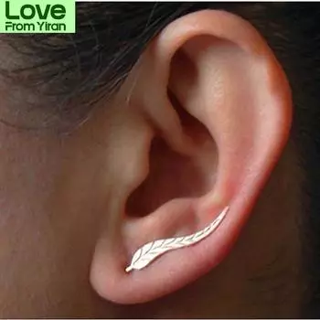 1 шт. Европейские и американские модные серьги, простые металлические сплавы в форме листьев и серьги в форме листьев, универсальные женские серьги