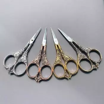 1 шт., европейские швейные винтажные ножницы, винтажные ножницы для вышивки в стиле ретро, ножницы для ткани, инструмент для рукоделия, портновские ножницы Red copper