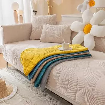 1 шт. Европейский чехол для дивана, универсальный однотонный чехол для дивана, полотенце, противоскользящий чехол для дивана, полотенце для гостиной, декор 70x70cm 1pc