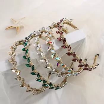 1 шт. Европейский и американский роскошный милый простой стиль кристалл повязка на голову ins трендовая повязка для волос давление волос головной убор повязка на голову для женщин белый