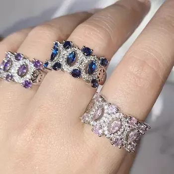 1 шт европейское и американское взрывное фиолетовое циркониевое яркое индивидуальное нишевое пищевое кольцо фиолетовый