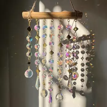 1 шт. Фэнтезийный хрустальный колокольчик для подвешивания на окно, комната, иллюзия, радуга, украшение для дома, настенное украшение, декор для улицы, подарок для ловца солнца