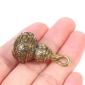 1 шт. фен-шуй латунные китайские буквы благословение лотос тыква подвески брелок кулоны таблетка домашняя коробка для хранения удача богатство подарок