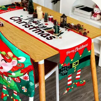 1 шт. Фестивальный креативный прочный рождественский настольный флаг-скатерть снеговик Санта лось украшение стола