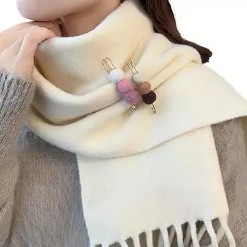 1 шт. фетровая булавка с шариком, плюшевая брошь, антибликовая пряжка, фиксированная пряжка для шарфа