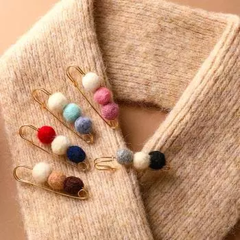 1 шт. фетровая булавка с шариком, плюшевая брошь, антибликовая пряжка, фиксированная пряжка для шарфа