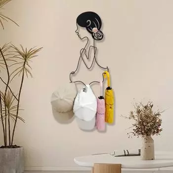 1 шт. Фигурка девушки креативное украшение для дома металлическая рама настенное крепление настенная подвесная стойка для хранения поделок