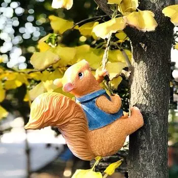 1 шт., фигурка кролика для патио, подвесной декор, белка, ремесло из смолы, милый креативный