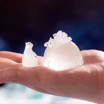 1 шт. фигурка твердая/светящаяся миниатюрная полярный медведь животные микро ландшафтные украшения украшение автомобиля