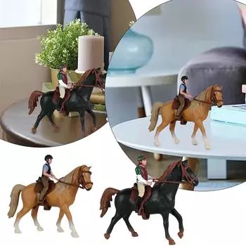 1 шт., фигурка всадника, лошади, моделирование животных, однотонные куклы, развивающие игрушки, домашний декор