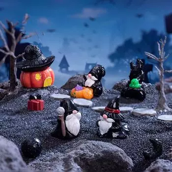 1 шт., фигурки из тыквенного домика с привидением волшебника, украшения из смолы, украшения на Хэллоуин, микроландшафтный орнамент, сделай сам, настольный декор