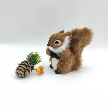 1 шт. Фигурки, украшения для стола, имитация рождественских поддельных животных, мини-миниатюры, искусственная белка, плюш