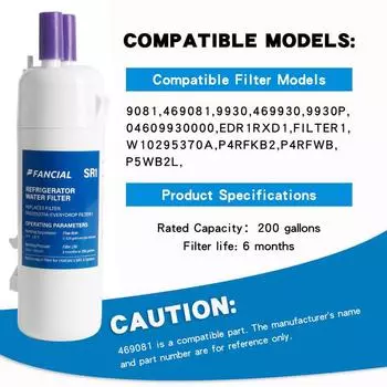 1 шт. Фильтрующий элемент для холодильника, сменный фильтр для воды, совместимый с 9930P, 04609930000, EDR1RXD1, FILTER1, W10295370A, P4RFKB2, P4RFWB