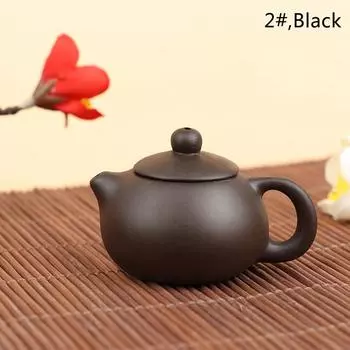 1 шт. фиолетовый глиняный чайник для чая, карманный чайный набор для домашних животных, украшения для чая 2#,Black