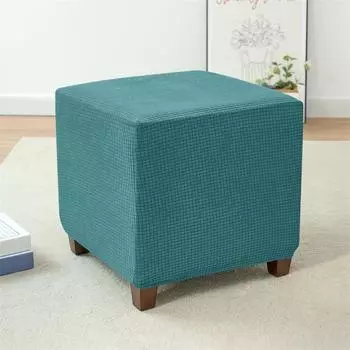 1 шт. флисовый чехол для пуфа, эластичный квадратный чехол для подставки для ног, водоотталкивающий чехол для пуфа для спальни, вечеринки, декора отеля S