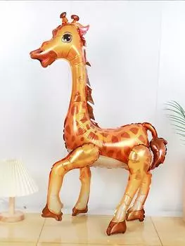 1 шт. Фольгированный воздушный шар в виде жирафа, тема лесных животных, украшение для вечеринки по случаю рождения ребенка, первого дня рождения, годовщины Other