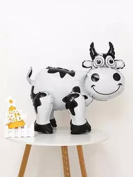 1 шт. фольгированный воздушный шар в форме стоящей коровы, корова в форме животного, для дня рождения, детского душа, тематической вечеринки в зоопарке Other