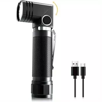 1 шт. Фонарики, перезаряжаемый магнитный фонарь, супер яркий, 1000 люмен, 6 режимов, светодиодный фонарик, поворот на 90°, карманный тактический фонарь для повседневного использования, водонепроницаемый, N9