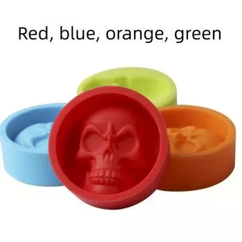 1 шт., форма для мороженого с черепом, форма для шоколада, 3D силиконовая форма, форма для конфет ужасов, форма для помадки, инструменты для выпечки, кухонные гаджеты, кухонные аксессуары 1pc красный