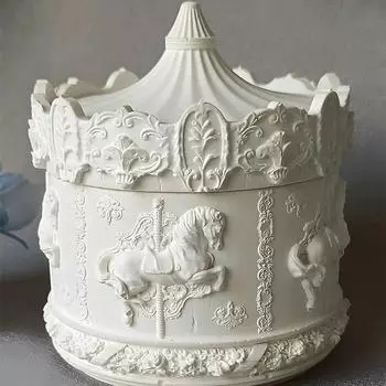 1 шт., форма для свечей, банка для свечей, карусель, силиконовые формы с крышками, литьевые формы из эпоксидной смолы для самостоятельного изготовления, органайзер для хранения ювелирных изделий