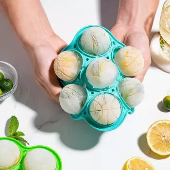 1 шт. формочки для льда BPA Free силиконовые сферы виски ледяной шар большие формы для льда с воронкой для коктейлей бурбон зелёный