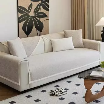 1 шт., французская кремовая подушка для дивана, для домашних животных, собак, детей, Г-образный коврик для дивана из шенилла, нескользящее полотенце для дивана с защитой от царапин для кошек, домашний декор A 70x70cm 1pc