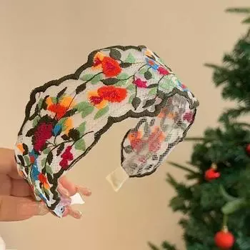 1 шт. Французская винтажная повязка на голову с цветочной вышивкой для женщин, новая дизайнерская повязка на голову для женщин.