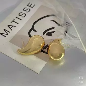 1 шт. французские серьги-капли в форме фасоли, женские серьги-капли, нишевые серьги высокого класса для холодного ветра, взрывные серьги