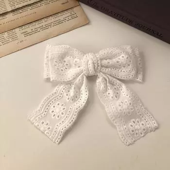 1 шт. Французский, Балетный стиль, Белый, Кружевной бант, Заколки для волос, Женские, Челка, Боковые, Карточки для волос, Головные украшения, Аксессуары для волос, Заколки, Пред