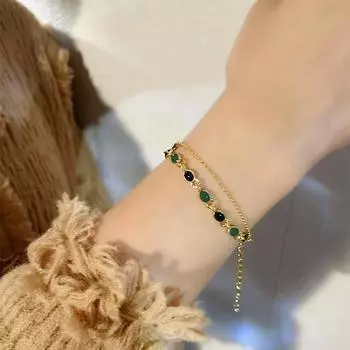 1 шт. французский ретро романтический двойной металлический женский модный ювелирный браслет необычный браслет золотой