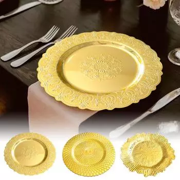 1 шт. Фруктовая тарелка, украшение для хранения, тарелка для шведского стола, ретро-поднос, десертная глянцевая тарелка, праздничные принадлежности, пластик, золотое Рождество