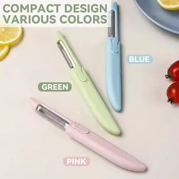 1 шт. Фруктовый нож для очистки фруктов, артефакт для дома, кухонный рубанок для дыни, 2-в-1, овощечистка, резак, кухонный инструмент для фруктов розовый