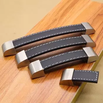 1 шт. фурнитура, кожаная дверная ручка, ручка ящика шкафа для мебели, винтажная чёрный