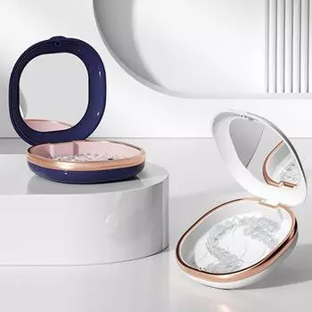 1 шт. футляр для брекетов, футляр для стоматологического фиксатора, магнитный выравниватель, контейнер для капы для зубов, дорожные коробки для накладных зубных протезов синий