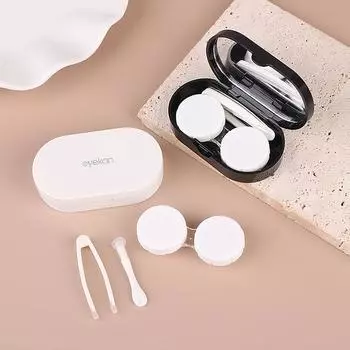 1 шт. футляр для контактных линз с зеркалом для женщин, мини-контейнер для контактных линз, сумка для путешествий на открытом воздухе чёрный