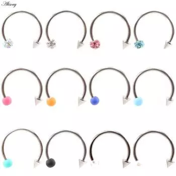 1 шт. G23 титановый циркон жемчужный конус шарик губа лабрет носовое кольцо дейт перегородка уха козелок хрящ спираль серьги пирсинг ювелирные изделия #1 1.2*6*3*3mm