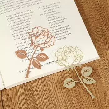 1 шт. гальваническая металлическая закладка цвета розового золота для книг, бумажные креативные предметы, милые корейские канцелярские принадлежности, подарок на день Святого Валентина