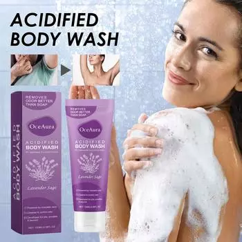 1 шт. гель для душа с лавандой и шалфеем 100 мл для очищения тела, длительного сохранения аромата, увлажнения и ухода за кожей, гель для душа фиолетовый