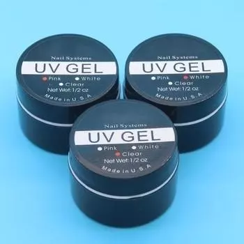 1 шт., гель для наращивания ногтей, наращивание ногтей, УФ-гель, кончики, клей для маникюра, 3 цвета чистый