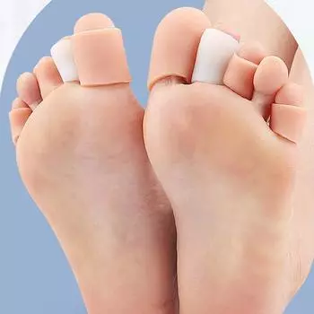 1 шт. гелевый разделитель для пальцев ног, протектор для пальцев, силиконовые подушечки для пальцев ног, трубки, рукава для мозолей, волдырей, мозолей, средство для ухода за ногами L белый