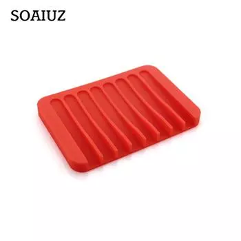 1 шт., гибкая силиконовая полка для хранения мыла в ванной комнате, нескользящая бытовая техника зелёный