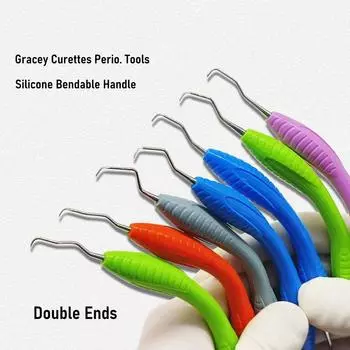 1 шт. Гибкая силиконовая ручка для стоматологической профессиональной кюретки Грейси, инструмент для чистки зубов, кюретки для пародонтальной кости, Perio 1 pc 1-2