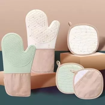 1 шт., гибкая термостойкая силиконовая перчатка для духовки со стильным дизайном, мягкая перчатка для микроволновой печи, принадлежности для выпечки D