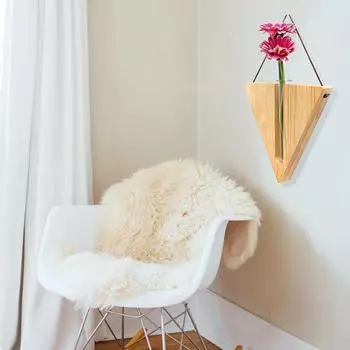 1 шт. гидропонный цветок украшение для дома разведение блюдо настенное украшение пробирка ваза текстура дерева деревянная стойка для цветов подвесная 23*20.5