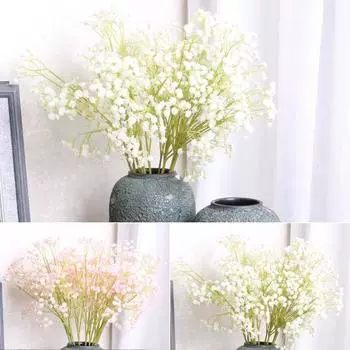 1 шт. гипсофила поддельные пластиковые искусственные цветы свадьба свадебная вечеринка домашний декор розовый