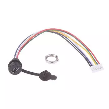 1 шт. гнездо для зарядки с разъемом USB Type-C, водонепроницаемый разъем с прямым сжатием, гнездовая база