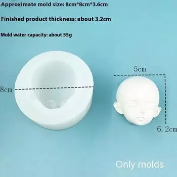 1 шт. Голова из полимерной глины Sculpey Ручная работа Инструменты 3D Детское лицо Силиконовые формы Человеческое лицо Форма Сделай сам Кукла Модифицированные аксессуары Women