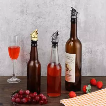 1 шт. Голова волка, винный рот, голова волка, винный гид, пробка для вина из цинкового сплава, винная пробка, инструмент бармена, винные аксессуары