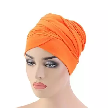 1 шт. головной убор новый волшебный тюрбан удлиненная трубка однотонный индийский головной убор хиджаб женский хлопок