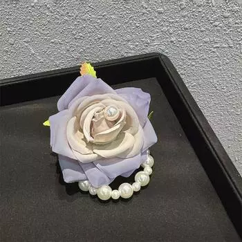 1 шт., головной убор, петля для волос, жемчужный браслет, браслет на запястье, цветок камелии, цветок розы, корейский